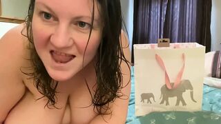 Pink Buttplug and Completely Naked Straight Out the Shower