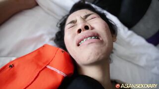 Asiansexdiary Soaking Wet Asian Snatch Stuffed with Foreign Cock