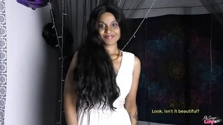 Dark skin Indian girl Lily a naughty pornstar striptease masturbation (Indian language)