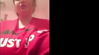 BBW With Huge Tits Rips Her T-Shirt on Webcam