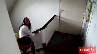 Stairwell Blowjob Leads to a Mouthful