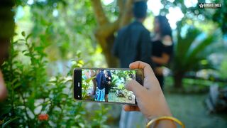 Desi Indian Boy friend & Girl friend Outdoor sex turns into A Hardcore Threesome with a Stranger Guy ( Hindi Audio )