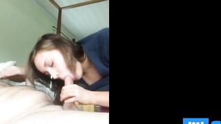 Choking on a Big Cock - Amateur Babe Swallows Cum