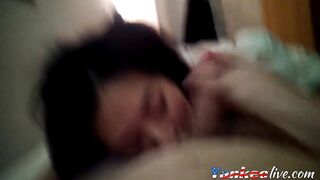 Amateur Asian Girl Gives a POV Blowjob and Swallows