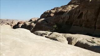 Public Blowjob in Petra - Amateur Babe Swallows Cum