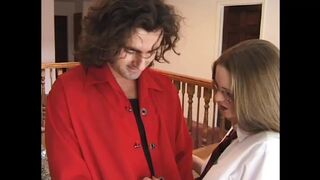 Sexy Teen Fucked by a Huge Cock with Condom and Cumshot in Mouth