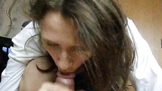 Homemade Blowjob by Amateur Brunette Girl