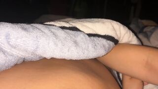 My stepsister grabs my dick in the middle of the night and I end up fucking her hard