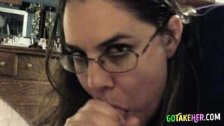 Big Beautiful Woman Gives Blowjob to Her Man