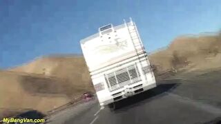 Cowgirl picked up for rough bang van party