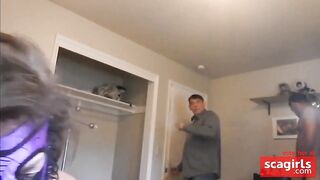 Girl's Interracial Threesome with Two Bulls