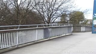 Amateur cum & pee gangbang party with milf Marina Montana & 25 boys