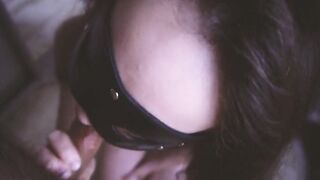 Lingerie-Clad Teen Gives Husband a Passionate Blowjob