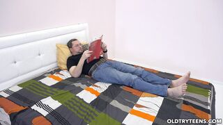 Horny Stepdaughter Chose Fucking Over English Lessons