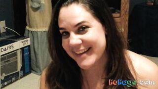 Kinky MILF's First Cum-Eating Video