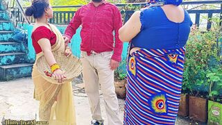 Desi Family Threesome Sex, Step Son In Law Sex With His Step Mother In Law And Wife