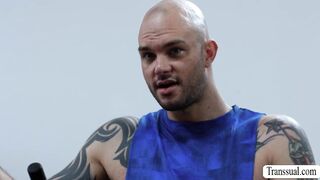 Showing my big tits to my fellow gym instructor