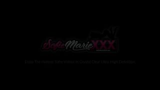 Brunette MILF Sofie Marie sucks stepsons dick in POV