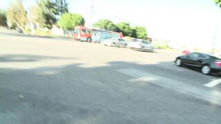 Cute babe strips and gets screwed