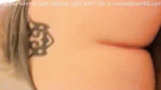 Hot wife squirts while watching porn