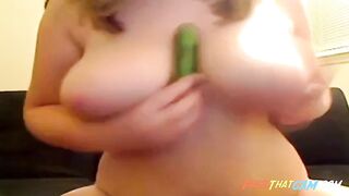 Busty Amateur Strips and Masturbates on Webcam