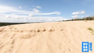 Nude Walk: Blonde Russian Teen's Naughty Sand Pit Adventure