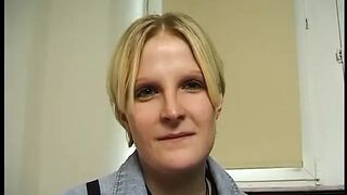 Cute girl rubbing her duck