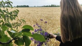 Blonde Cowgirl Gets Creampied in the Field