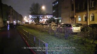 Sexy brunette picked up and smashed in her pussy