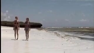 Lesbians From Germany Licking Each Other on the Beach