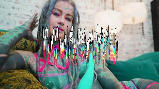 Tattooed Babe Goes Deep Solo with Anal Toys in Lingerie