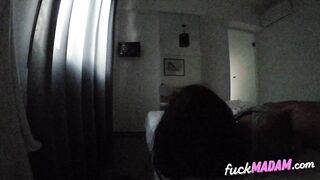 Brunette Teen Sucks and Fucks Neighbor's Cock