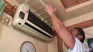 Japanese Mature Wife give a Fuck to the ugly Worker when her husband is at work in Uncensored JAV Roleplay