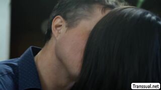 Fucking my horny TS boss in her office