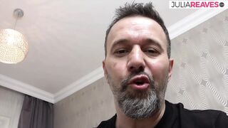 Skinny girl sucks a huge dick then dildo fuck her pussy