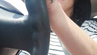 Playing with my pussy while driving - Public Car Webcam Solo