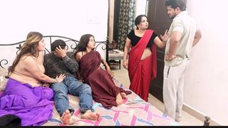 Indian desi bhabhi Gangbang threesome foursome hardcore sex video