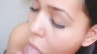 Blonde Amateur's Mouthful of Cum