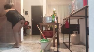 Fat Wife Doing Cleaning 4