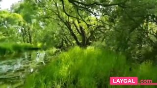 Russian Amateur Girl Shared Outdoors with Friend