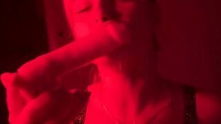 Tattooed Blonde Babe Demonstrates Blowjob Skills