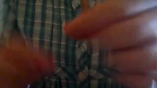 Chubby Brunette Babe Strips and Humps on Webcam