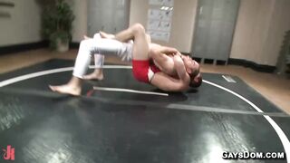Wrestlers Zane Anders and John Smiths intense gay match turns sweaty and sexual