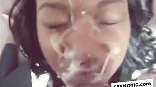 Ebony Amateur's Massive Facial