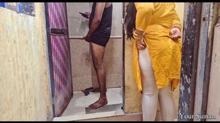 Indian Stepsister caught stepbrother in bathroom with big dick