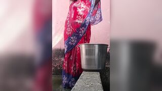 First Time Outdoor Shoot of Bathing - Solo