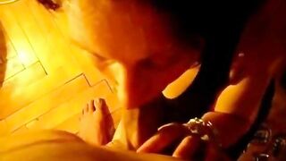 Mature French Amateur Gives a Blowjob on Christmas