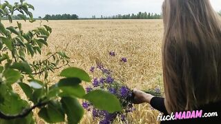 Blonde Cowgirl Gets Creampied in the Field
