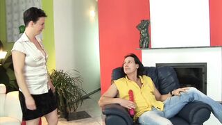 Horny mature licks his ass!