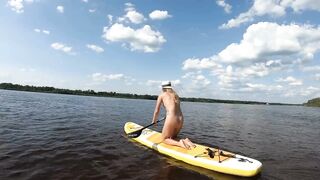 Big-Ass Blonde's Naked Walk on a Paddleboard